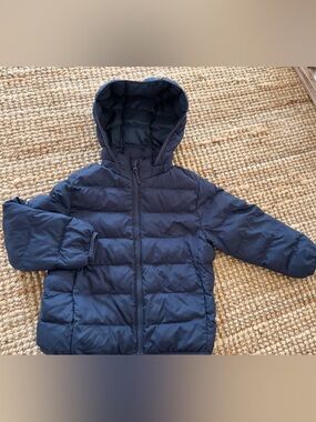 Uniqlo Kids Navy Hooded Puffer Coat